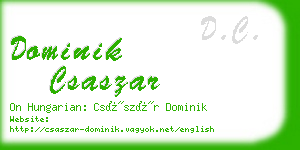 dominik csaszar business card